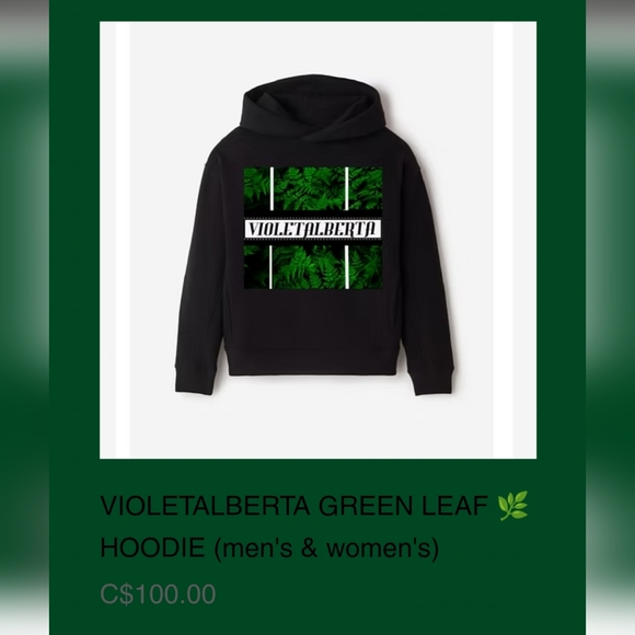 Sweaters - Violetalberta Green Leaf Hoodie
